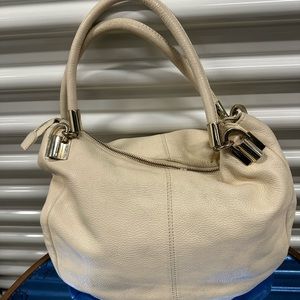 DKNY white leather bag